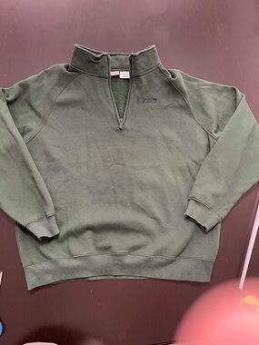 Reebok Men's Olive Green Half-Zip Pullover Sweatshirt